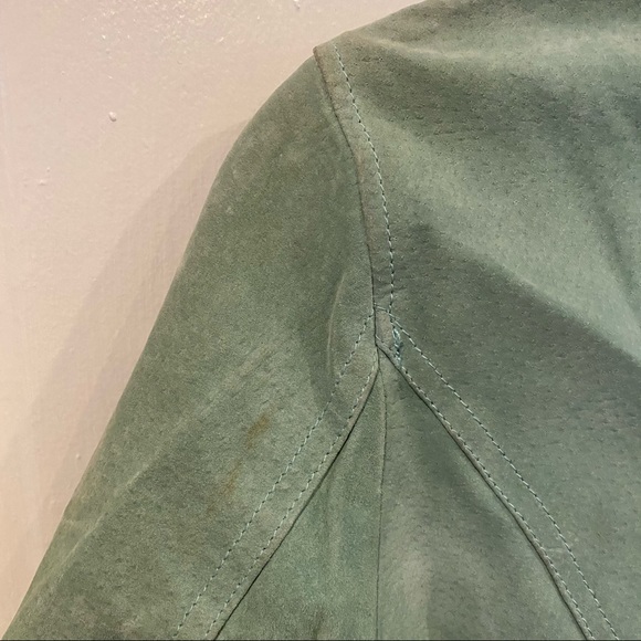 Wilsons Leather Maxima Sage Green Suede Jacket y2k vintage spring pastel - Picture 10 of 13